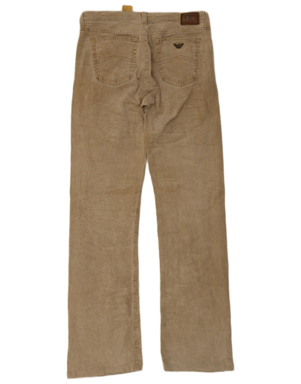 Pantaloni da uomo in velluto a coste bootcut Armani W30 L31 in cotone beige