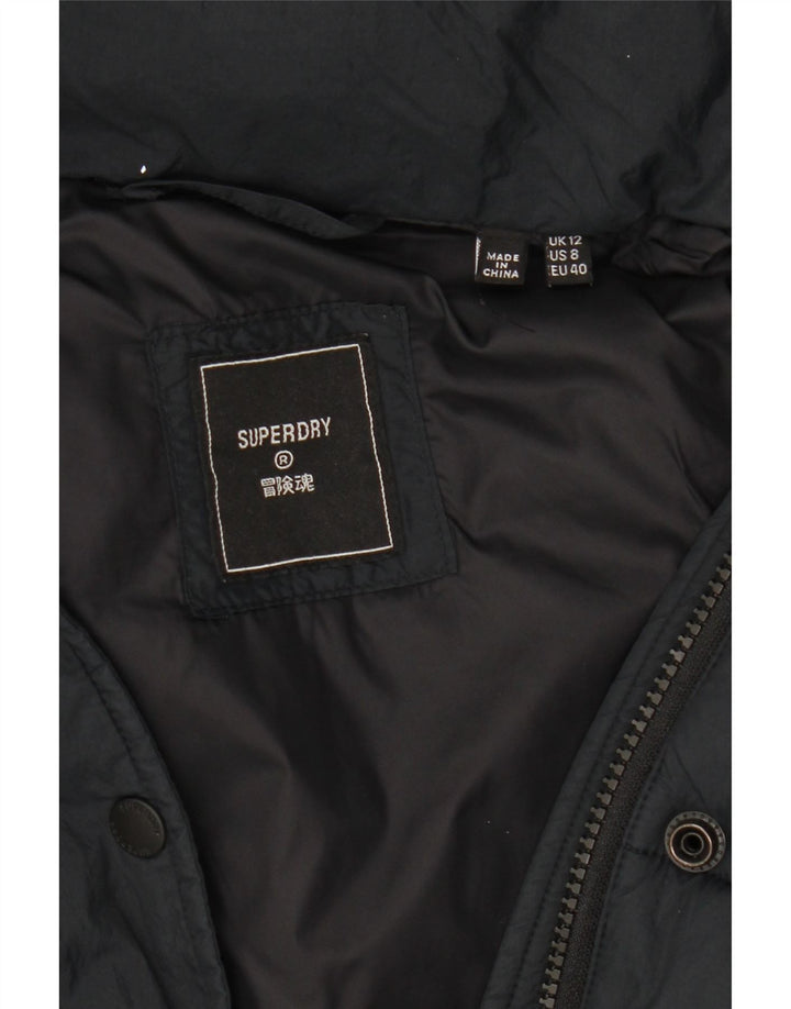 Giacca imbottita con cappuccio da donna Superdry UK 12 media nera