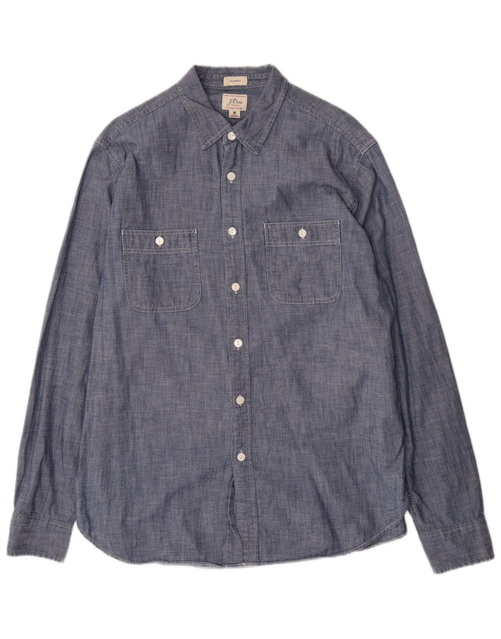 J. CREW Camicia di jeans classica da uomo in cotone blu medio
