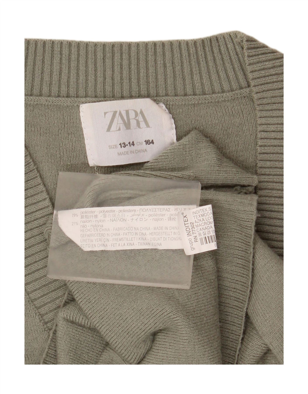 Maglione cardigan per ragazze Zara 13-14 anni poliestere verde