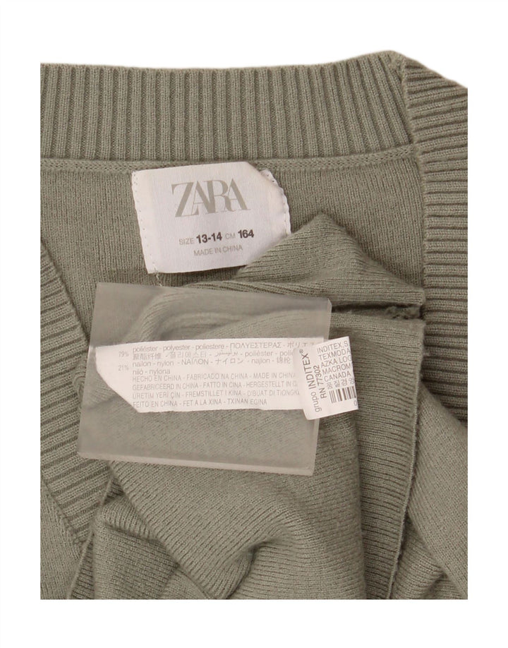 Maglione cardigan per ragazze Zara 13-14 anni poliestere verde