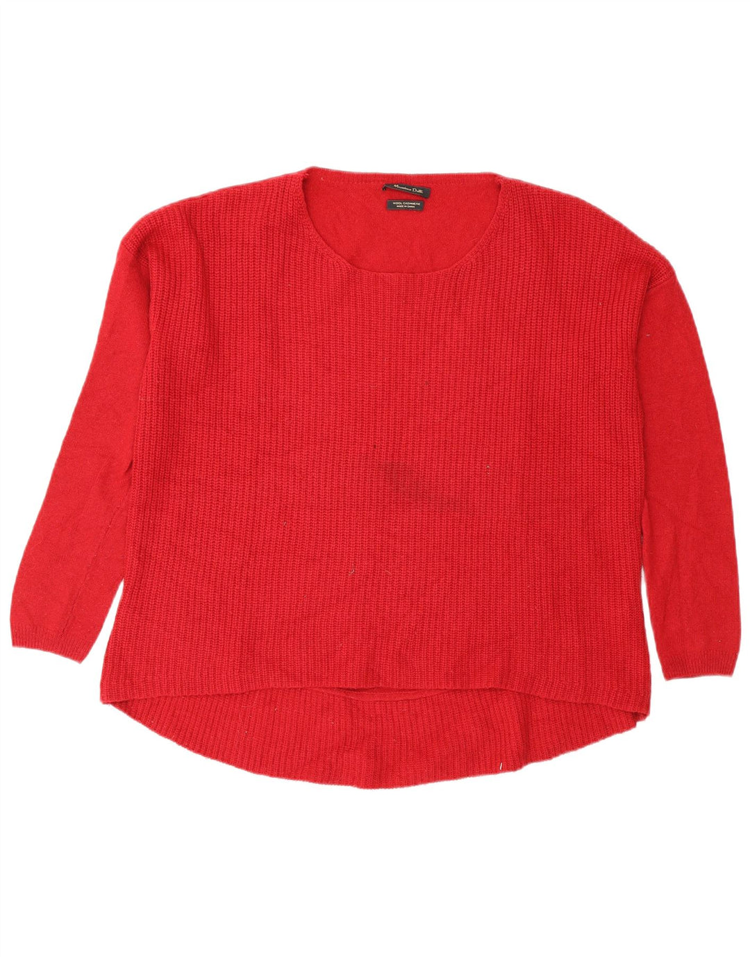 Maglione maglione girocollo da donna vestibilità ampia Massimo Dutti UK 14 rosso medio