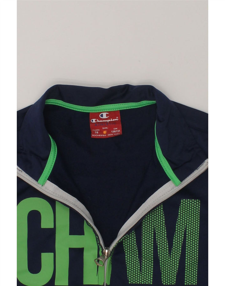 CHAMPION Boys Graphic Tracksuit Top Jacket 7-8 Years Small  Navy Blue | Vintage Champion | Thrift | Second-Hand Champion | Used Clothing | Messina Hembry 