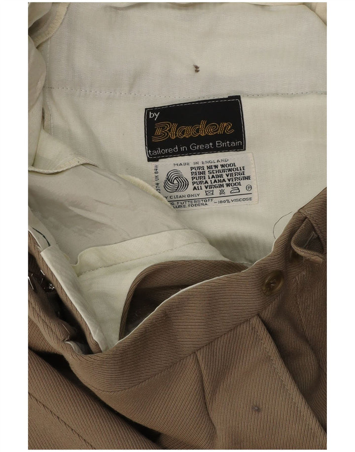 Pantaloni da abito dritti da uomo BLADEN W34 L27 Lana Beige