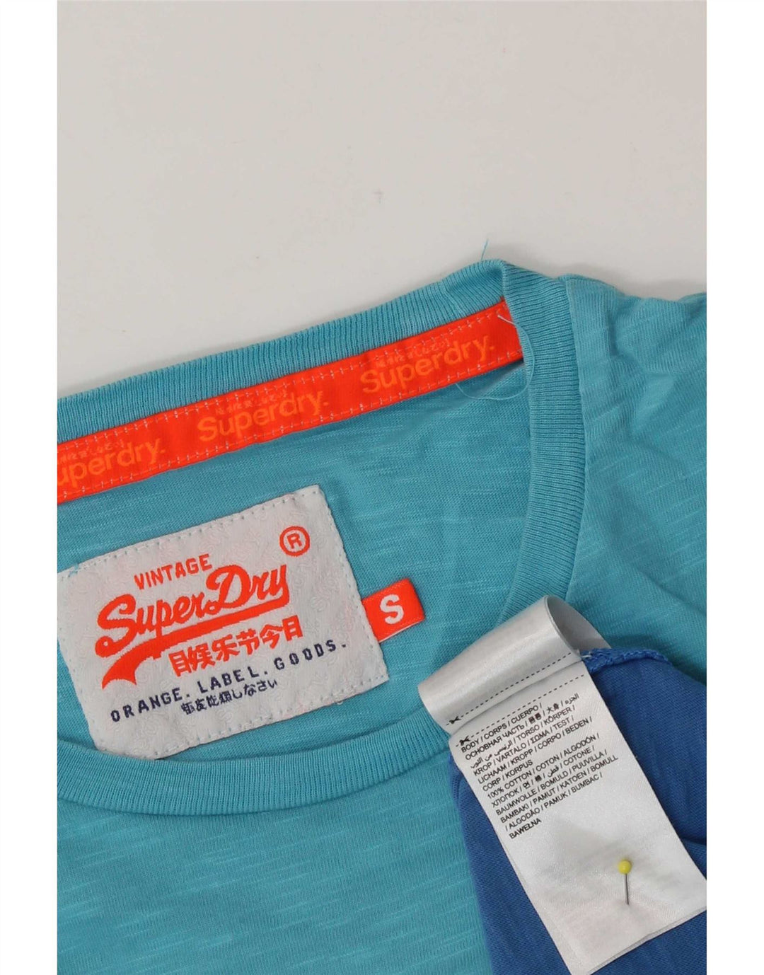 T-shirt da uomo Superdry Top Small blu in cotone tie dye