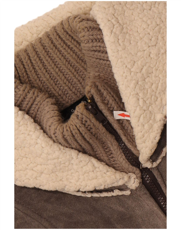 Giubbotto bomber Sherpa lavorato a maglia da donna Gaudi IT 46 Large Grigio Poliestere
