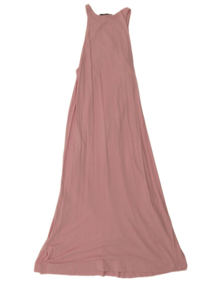 Vestito lungo senza maniche da donna Zara UK 12 Rosa medio