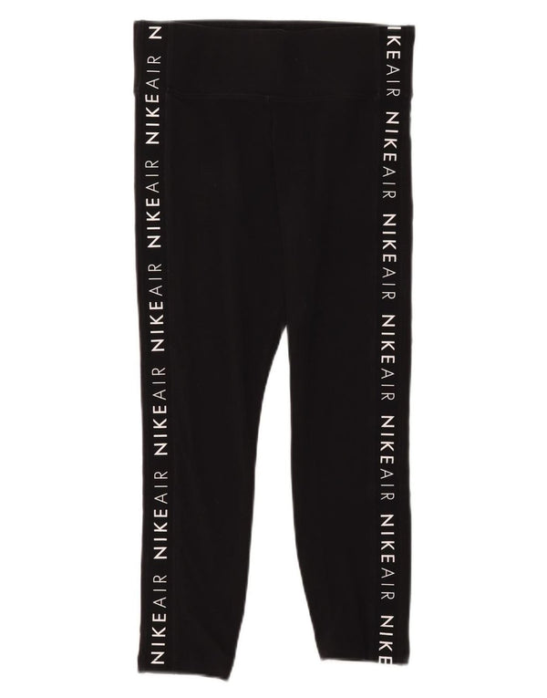 Leggings corti con grafica Nike da donna UK 14 cotone nero medio