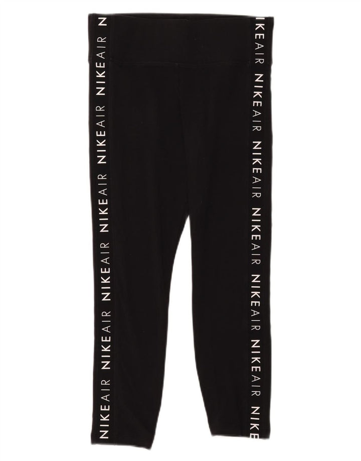 Leggings corti con grafica Nike da donna UK 14 cotone nero medio