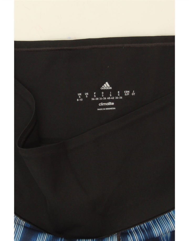 ADIDAS Womens Climalite Abstract Pattern Leggings UK 8/10 Small Blue Vintage Adidas and Second-Hand Adidas from Messina Hembry 