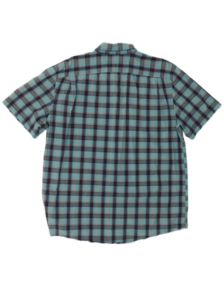 GAP Mens Slim Fit Short Sleeve Shirt 2XL Blue Check Cotton