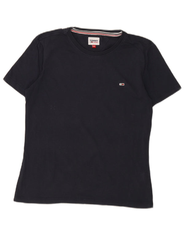 TOMMY HILFIGER T-shirt da donna Top UK 2 2XS Blu navy in cotone