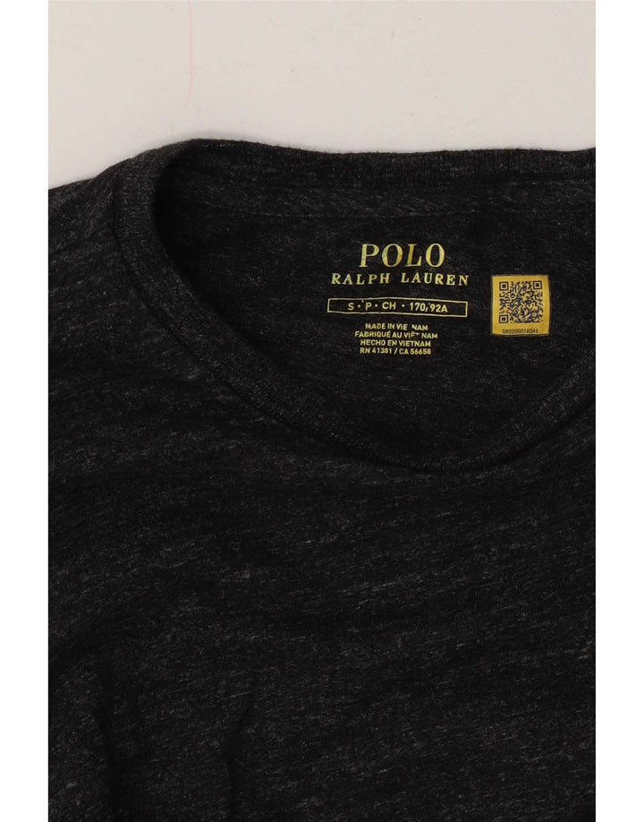 Polo Ralph Lauren Top da uomo a maniche lunghe piccolo grigio screziato