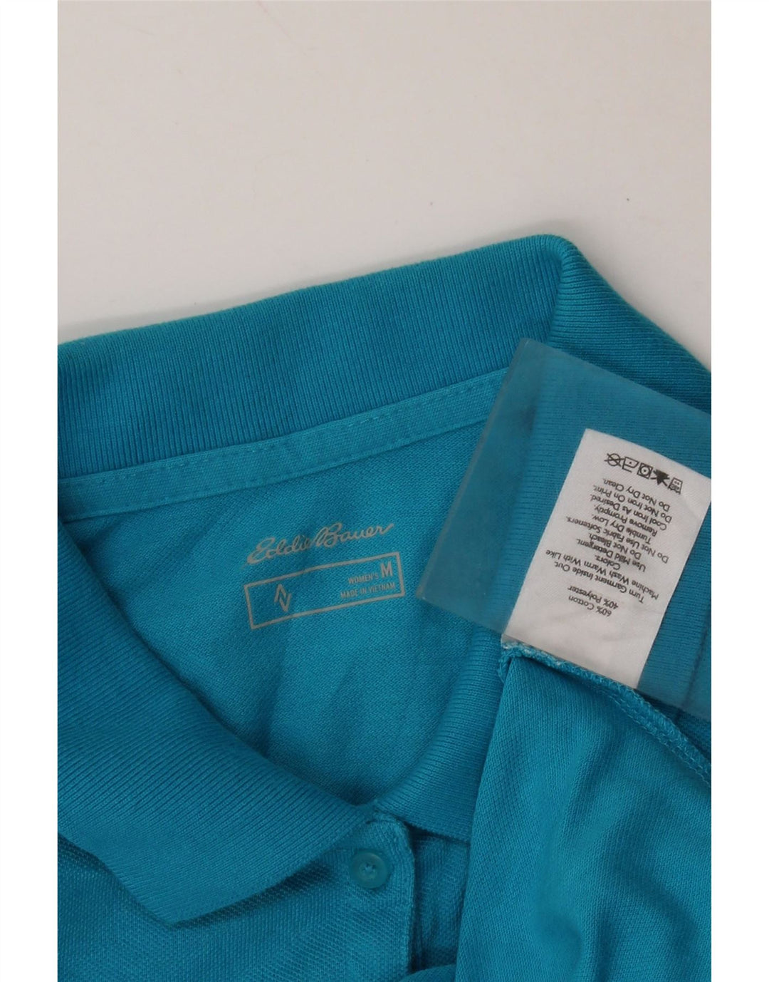 Polo da donna EDDIE BAUER UK 14 cotone blu medio