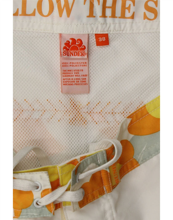 Sundek Costume da bagno grafico da uomo XL Poliestere floreale bianco