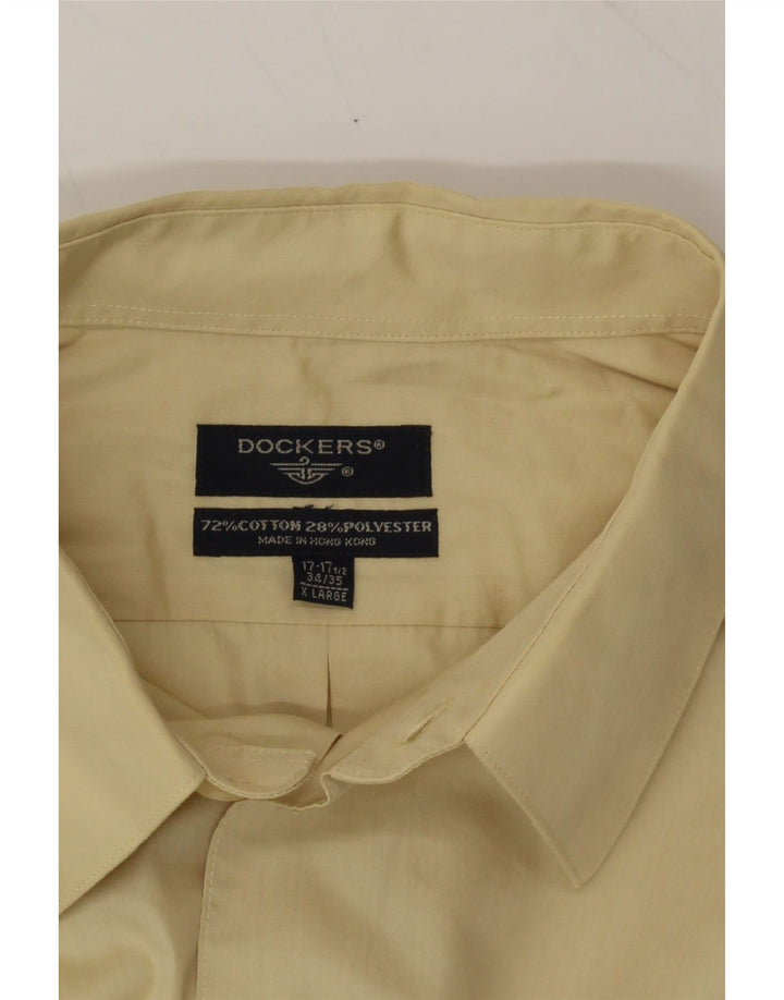 DOCKERS Mens Shirt Size 17 1/2 XL Yellow Cotton Vintage Dockers and Second-Hand Dockers from Messina Hembry 