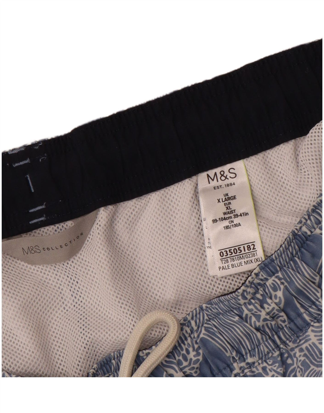 Pantaloncini da bagno da uomo Marks & Spencer modello astratto XL poliestere blu