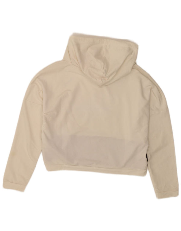 Felpa con cappuccio grafica corta da donna Puma UK 10 Small White Colourblock