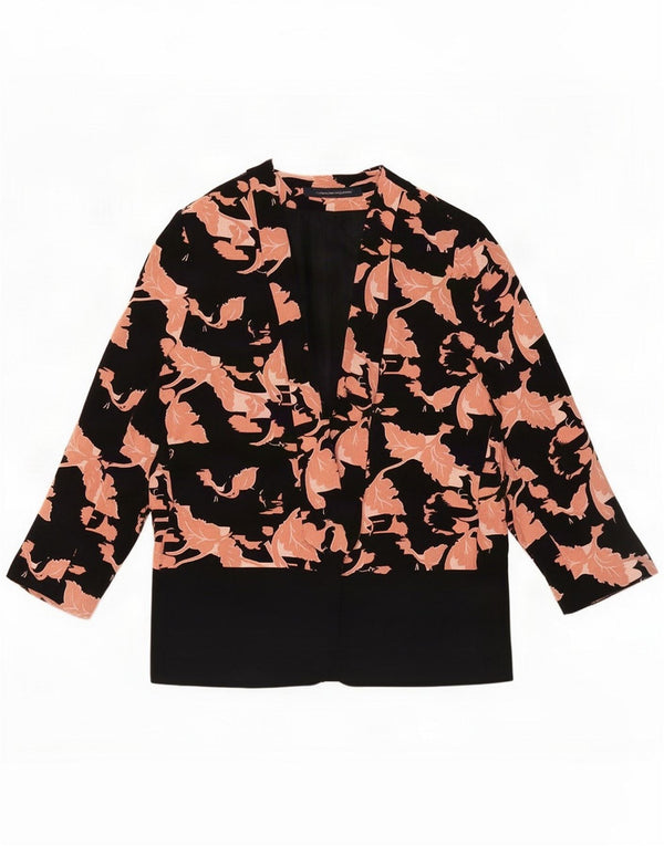 French Connection Giacca blazer da donna con maniche a 3/4 UK 18 XL Nero floreale