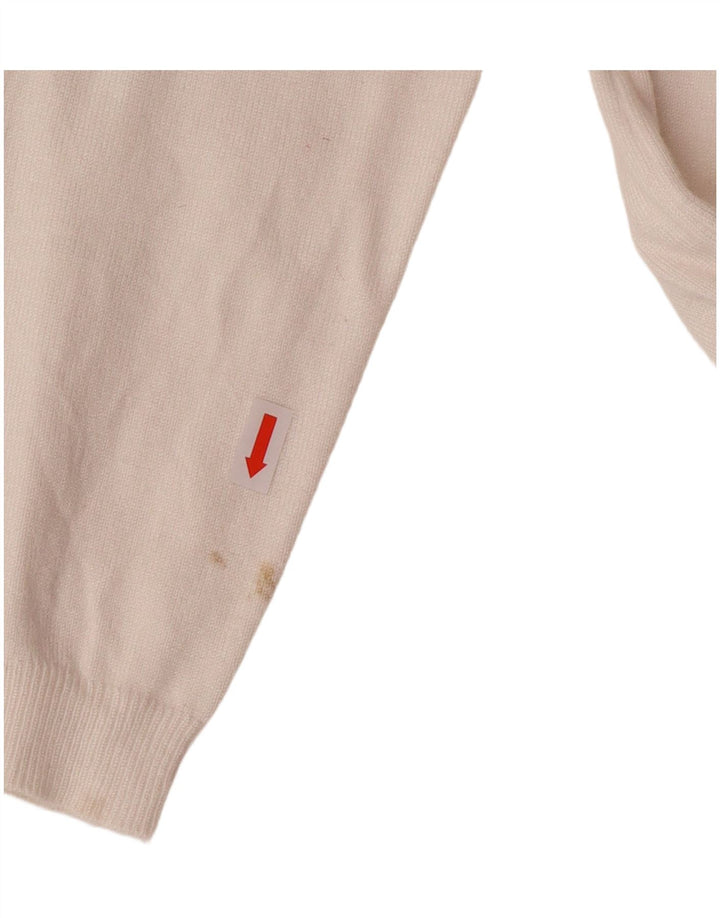 Guess Maglione da donna con scollo a barchetta con grafica UK 10 Small Bianco