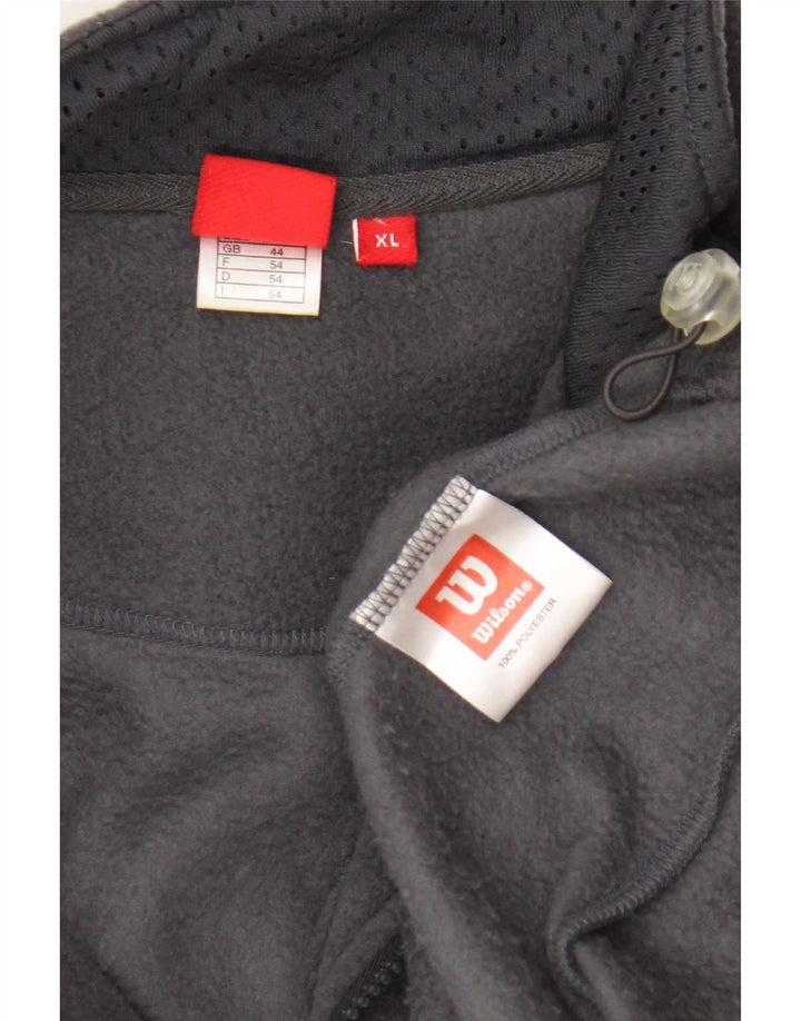Maglione in pile Wilson da uomo con zip e collo XL in poliestere grigio