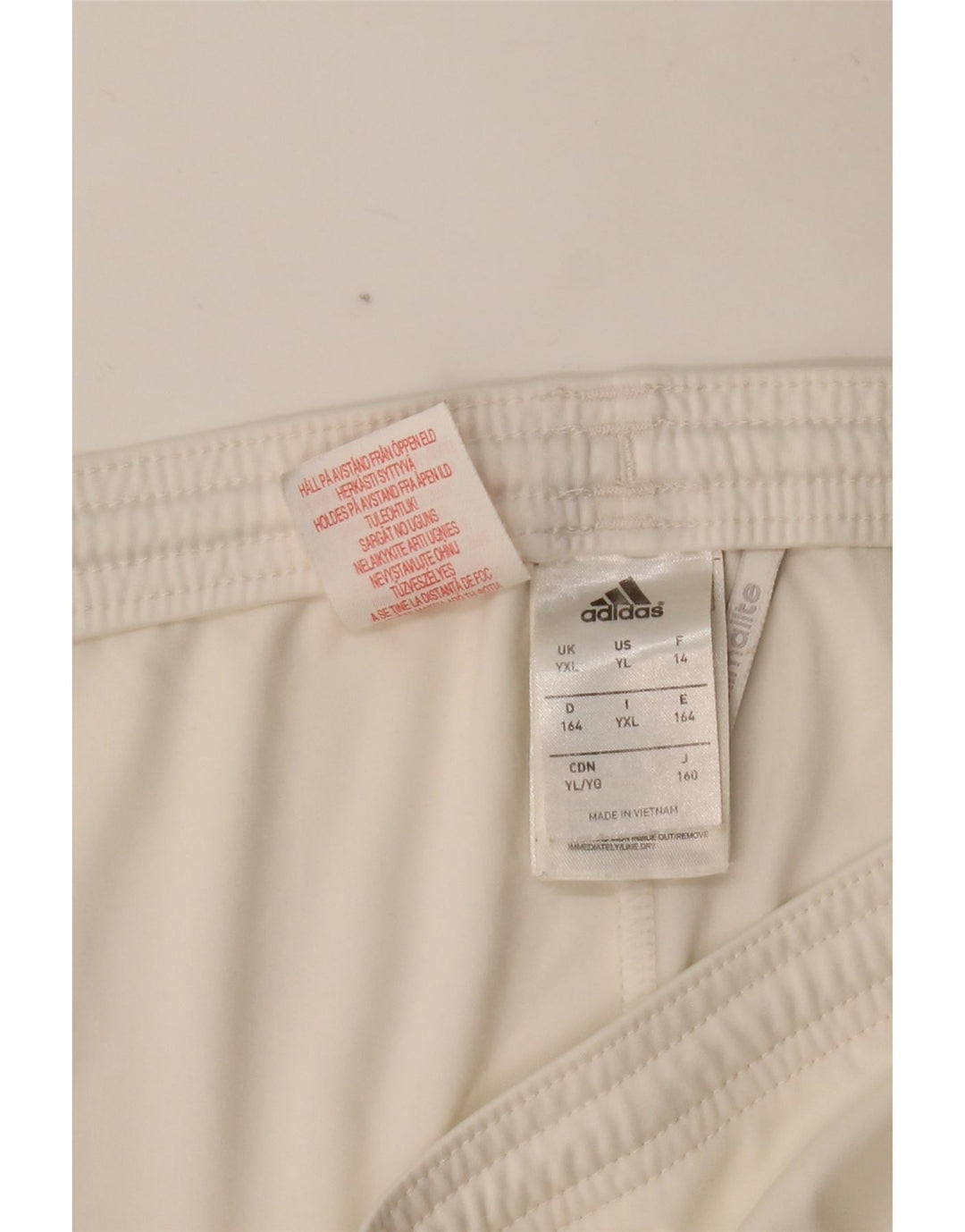 Pantaloncini sportivi ADIDAS da ragazzo Climalite 13-14 anni XL poliestere bianco sporco