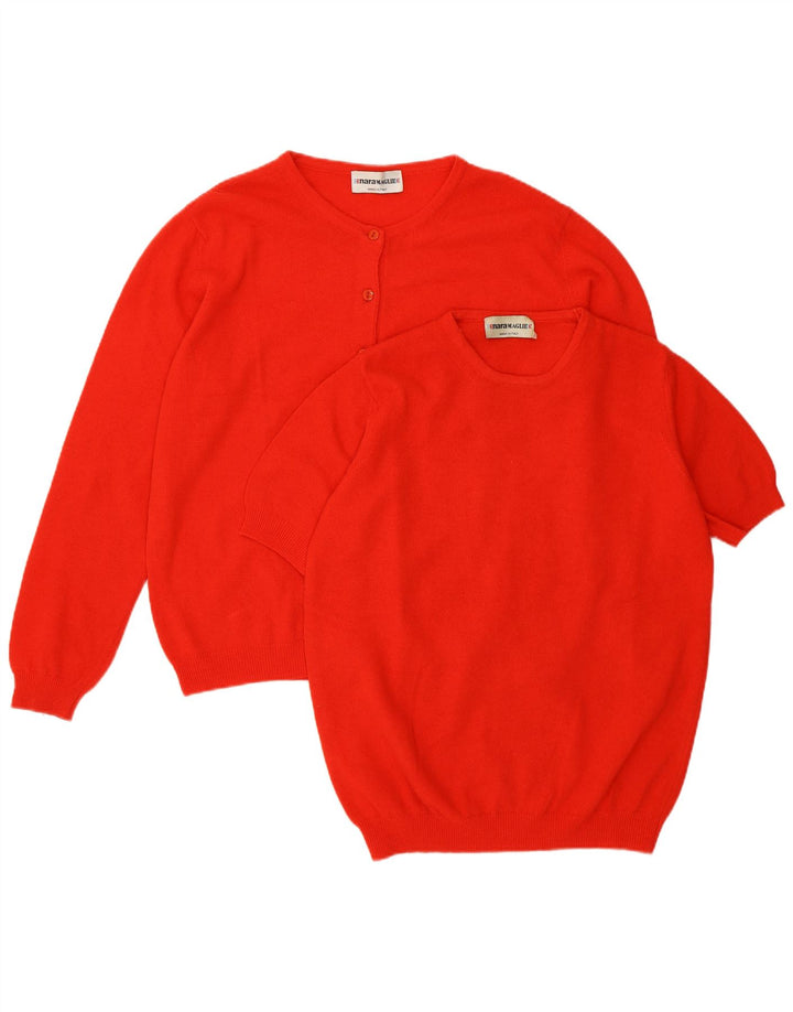 Enara Maglie Set da 2 pezzi da donna UK 14 Lana rossa media