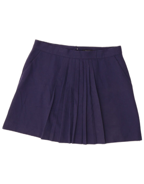 Minigonna a pieghe da donna French Connection UK 16 grande W34 blu navy