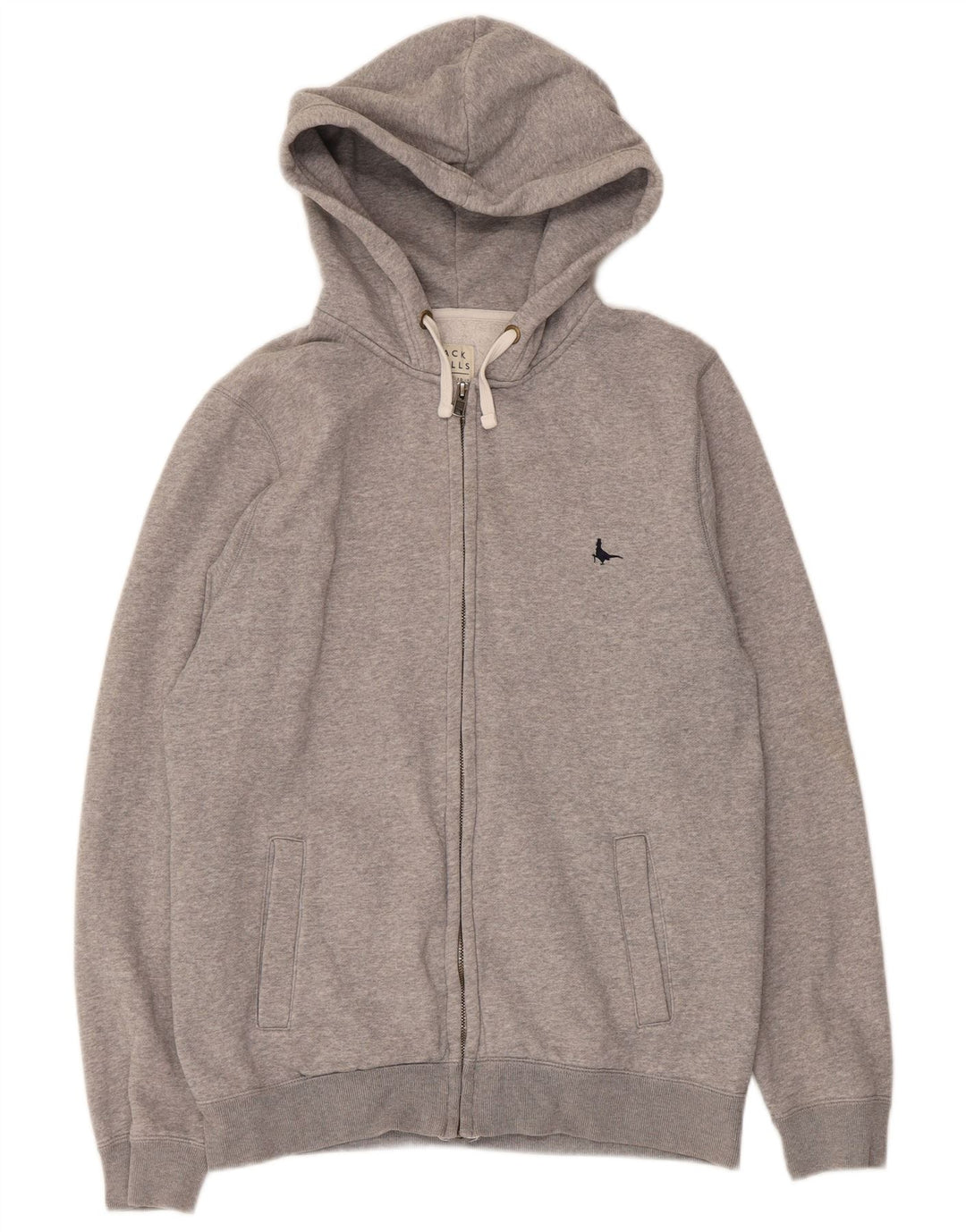 Maglione con cappuccio e zip da uomo Jack Wills in cotone screziato grigio medio