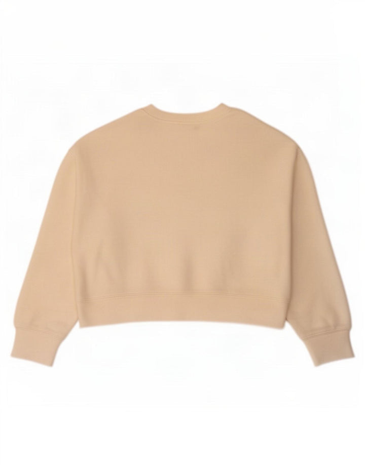 Felpa corta oversize da donna Zara UK 14 Viscosa beige medio