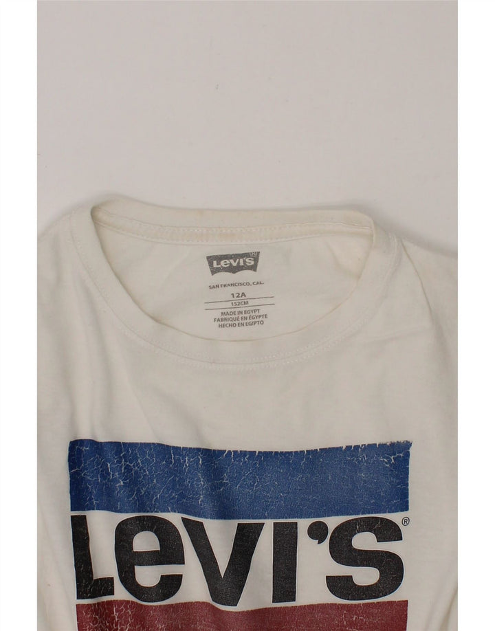 LEVI'S Boys Graphic T-Shirt Top 11-12 Years White Cotton Vintage Levi's and Second-Hand Levi's from Messina Hembry 