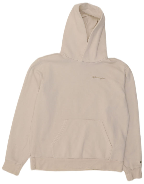 Felpa con cappuccio da uomo Champion in cotone bianco medio