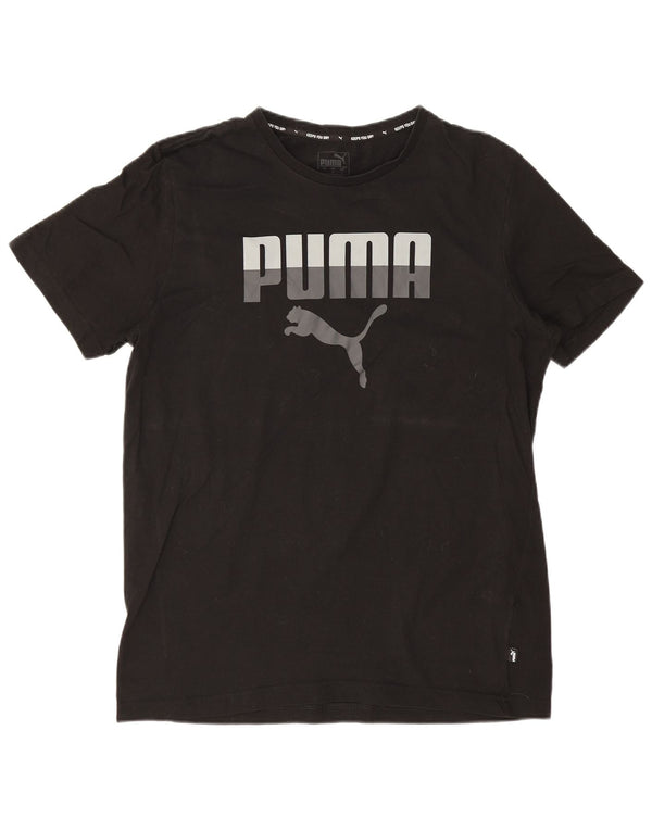 T-shirt grafica da uomo Puma Top grande in cotone nero