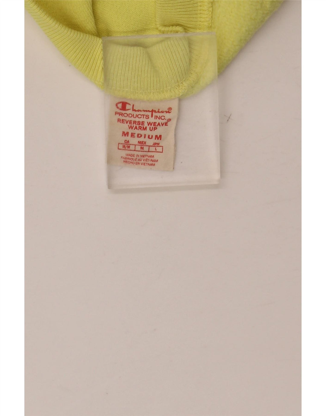 CHAMPION Donna Reverse Weave Crop Felpa Maglione UK 14 Giallo Medio