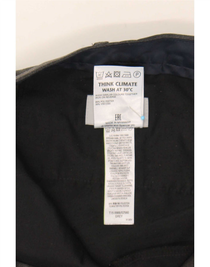 Pantaloni da abito dritti da uomo Marks & Spencer W40 L29 poliestere grigio