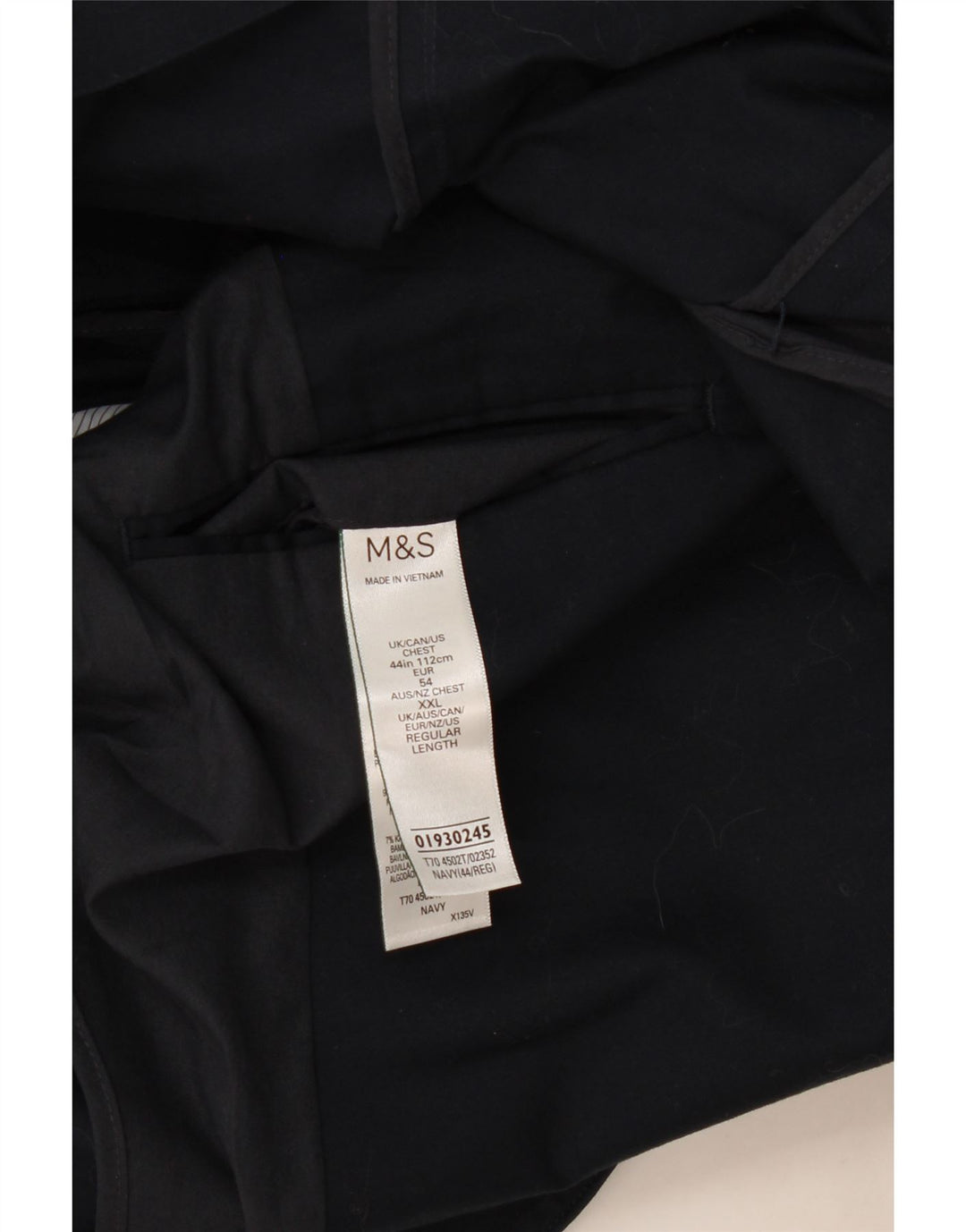 Giacca blazer a 2 bottoni da uomo Marks & Spencer UK 44 XL cotone blu navy