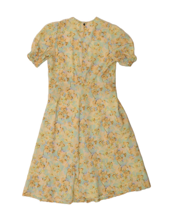 REPLAY Womens Short Sleeves A-Line Dress UK 10 Small Multicoloured Floral