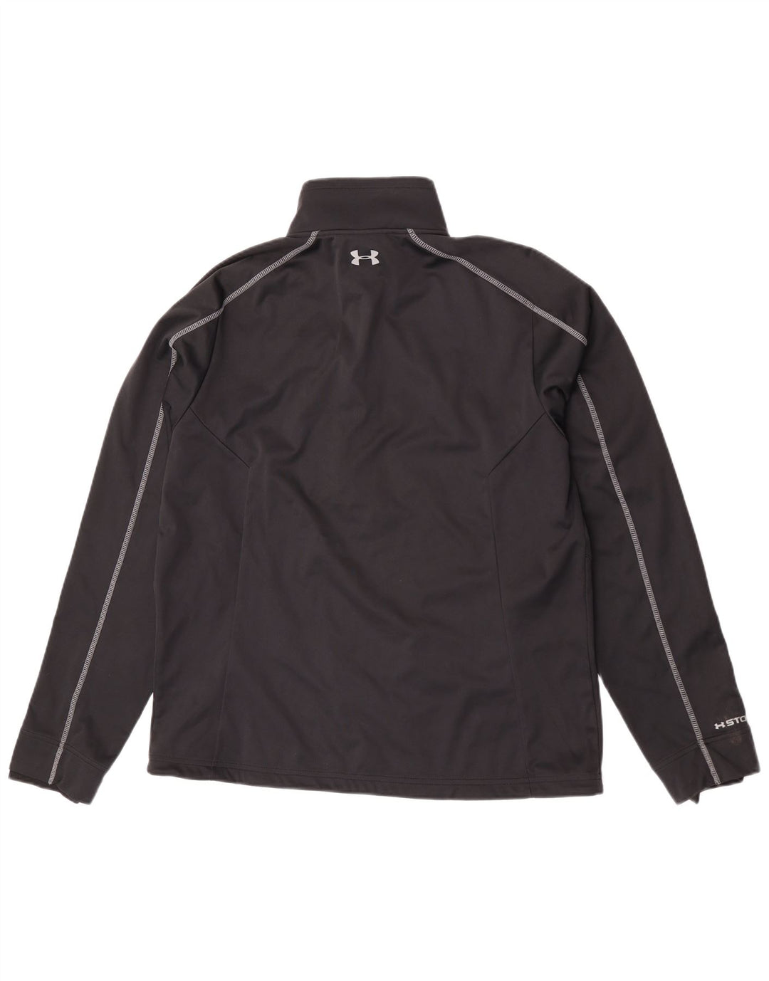 Under Armour Mens Zip Neck Pullover Tuta da ginnastica Top Large Nero Poliestere