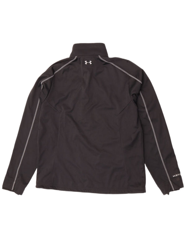 Under Armour Mens Zip Neck Pullover Tuta da ginnastica Top Large Nero Poliestere