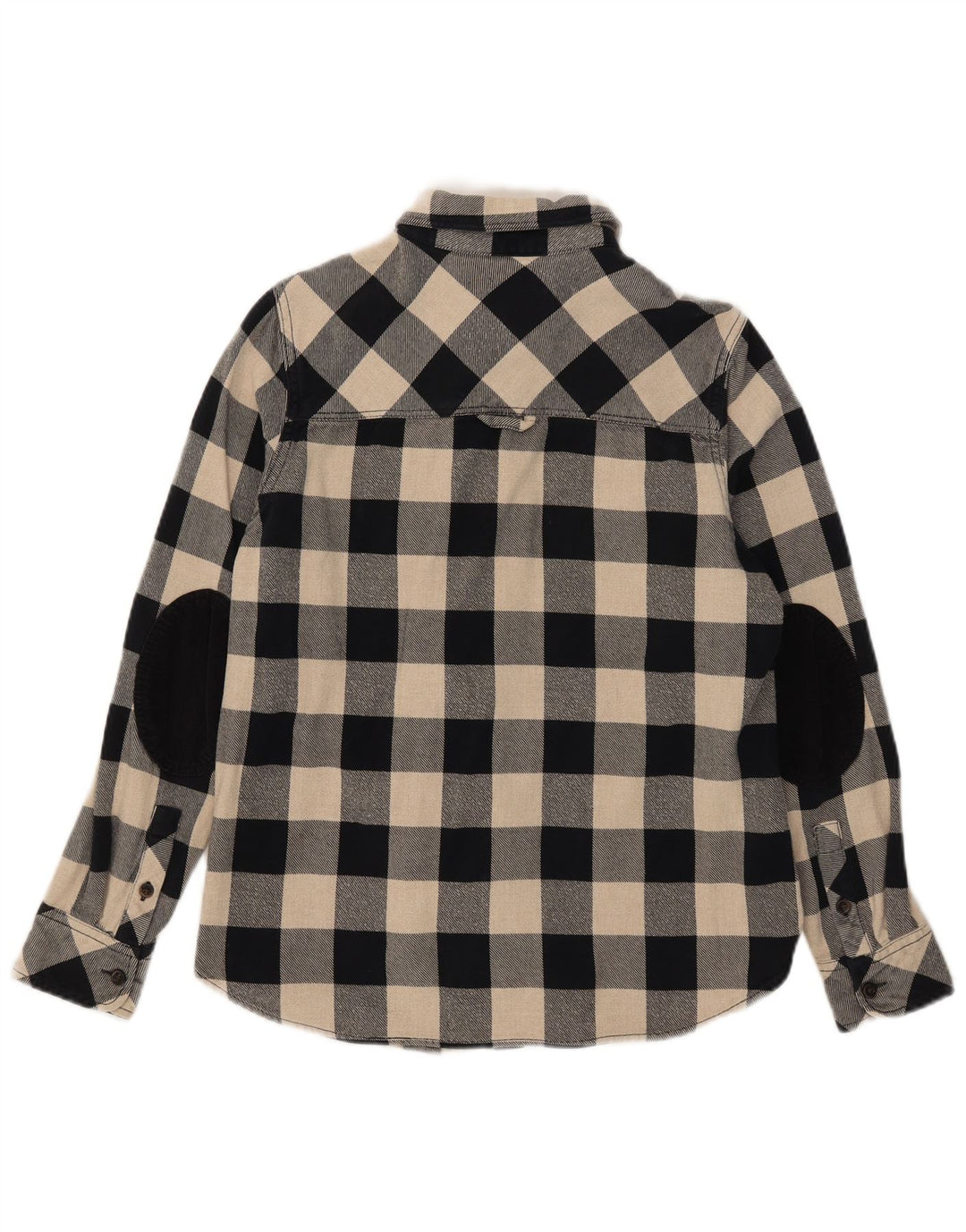 Camicia in flanella canadese da donna Roots UK 14 cotone a quadretti nero medio