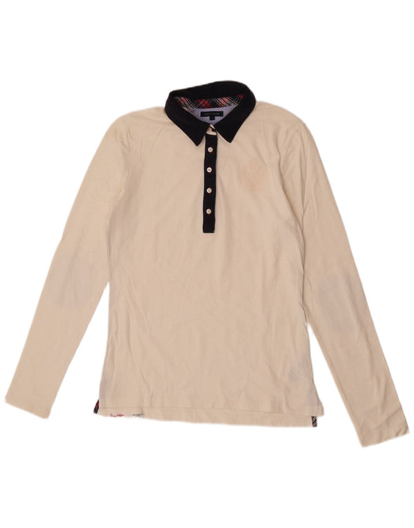 Polo da donna Tommy Hilfiger UK 14 Large Off White Colourblock