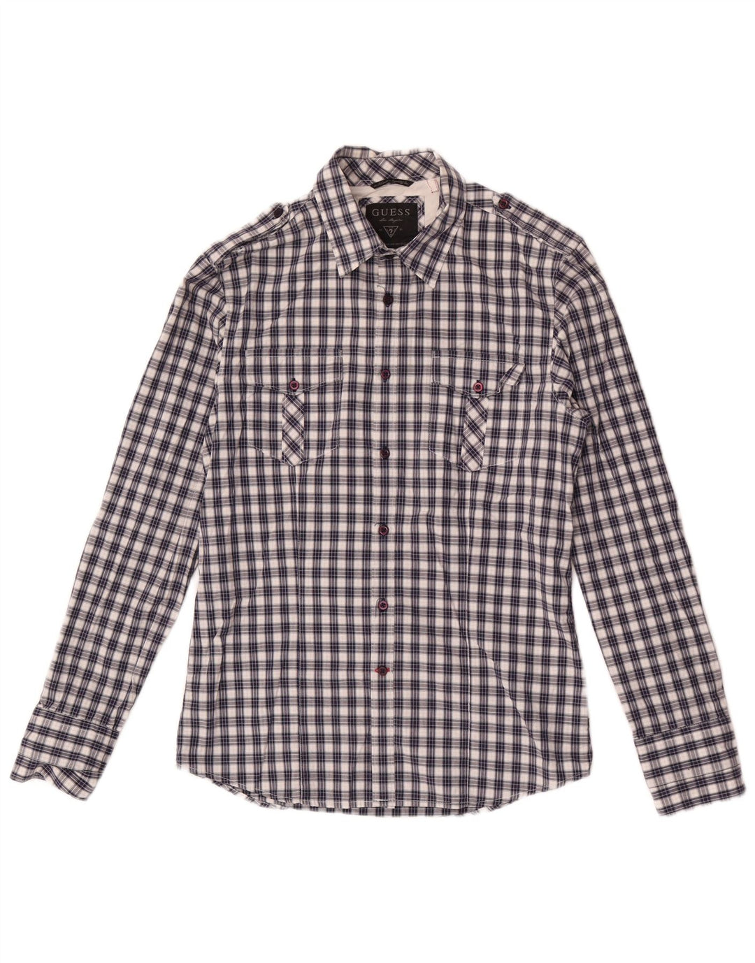 Camicia Guess Uomo Small Blue Check in cotone