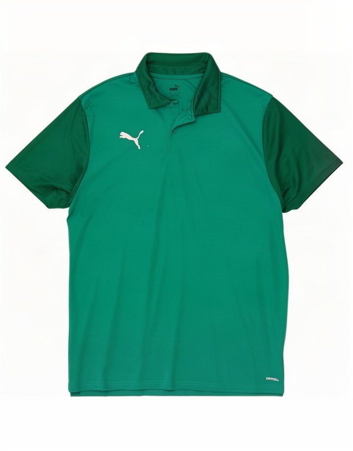 Polo Puma da uomo 2XL poliestere color block verde
