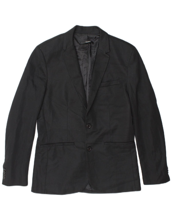 Giacca blazer da uomo a 2 bottoni Zara UK 40 grande poliestere nero