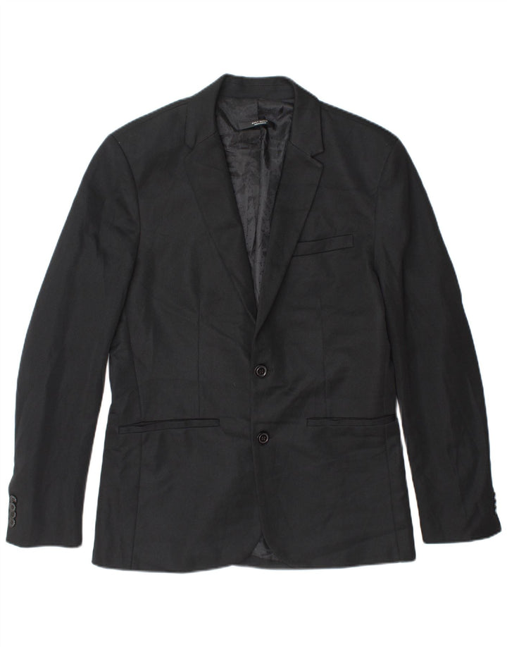 Giacca blazer da uomo a 2 bottoni Zara UK 40 grande poliestere nero