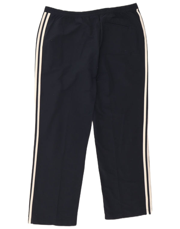 Pantaloni casual dritti da donna Adidas UK 20 2XL W34 L30 cotone blu navy