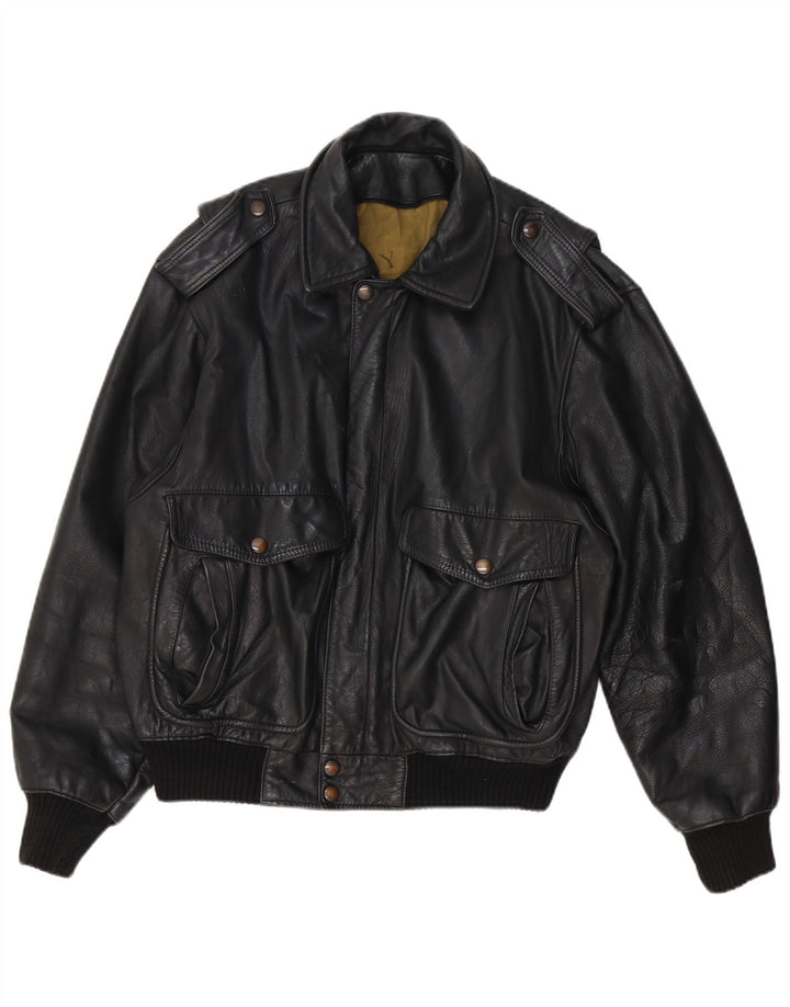 Giacca in pelle militare da uomo Forester IT 50 Large nera