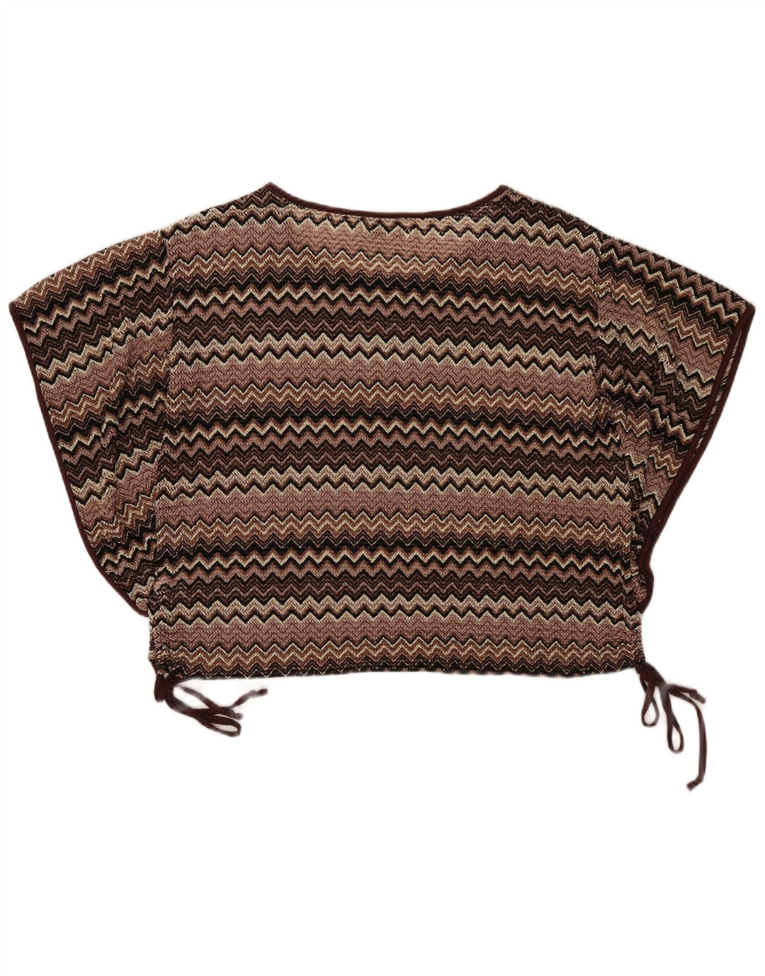 Camicetta oversize a pipistrello da donna Mizumi Top UK 10 Piccolo Chevron marrone