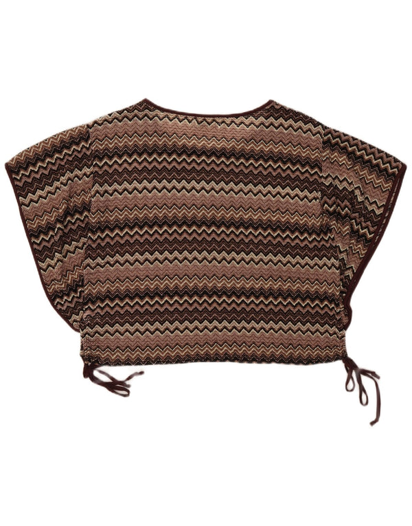 Camicetta oversize a pipistrello da donna Mizumi Top UK 10 Piccolo Chevron marrone