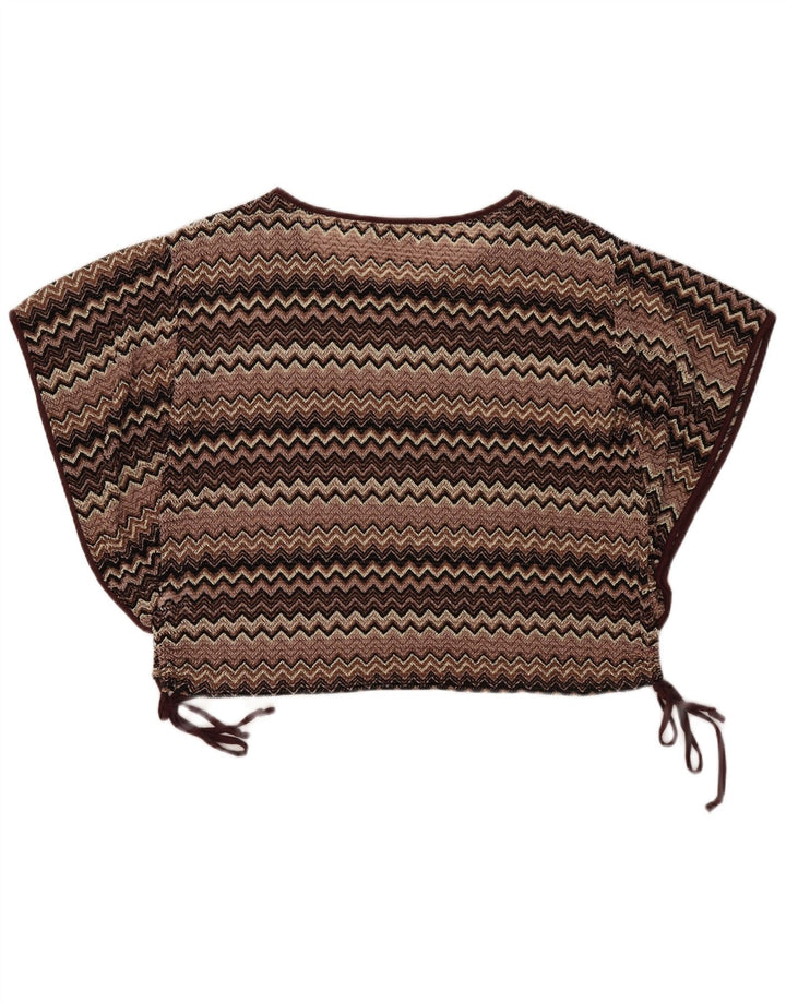 Camicetta oversize a pipistrello da donna Mizumi Top UK 10 Piccolo Chevron marrone